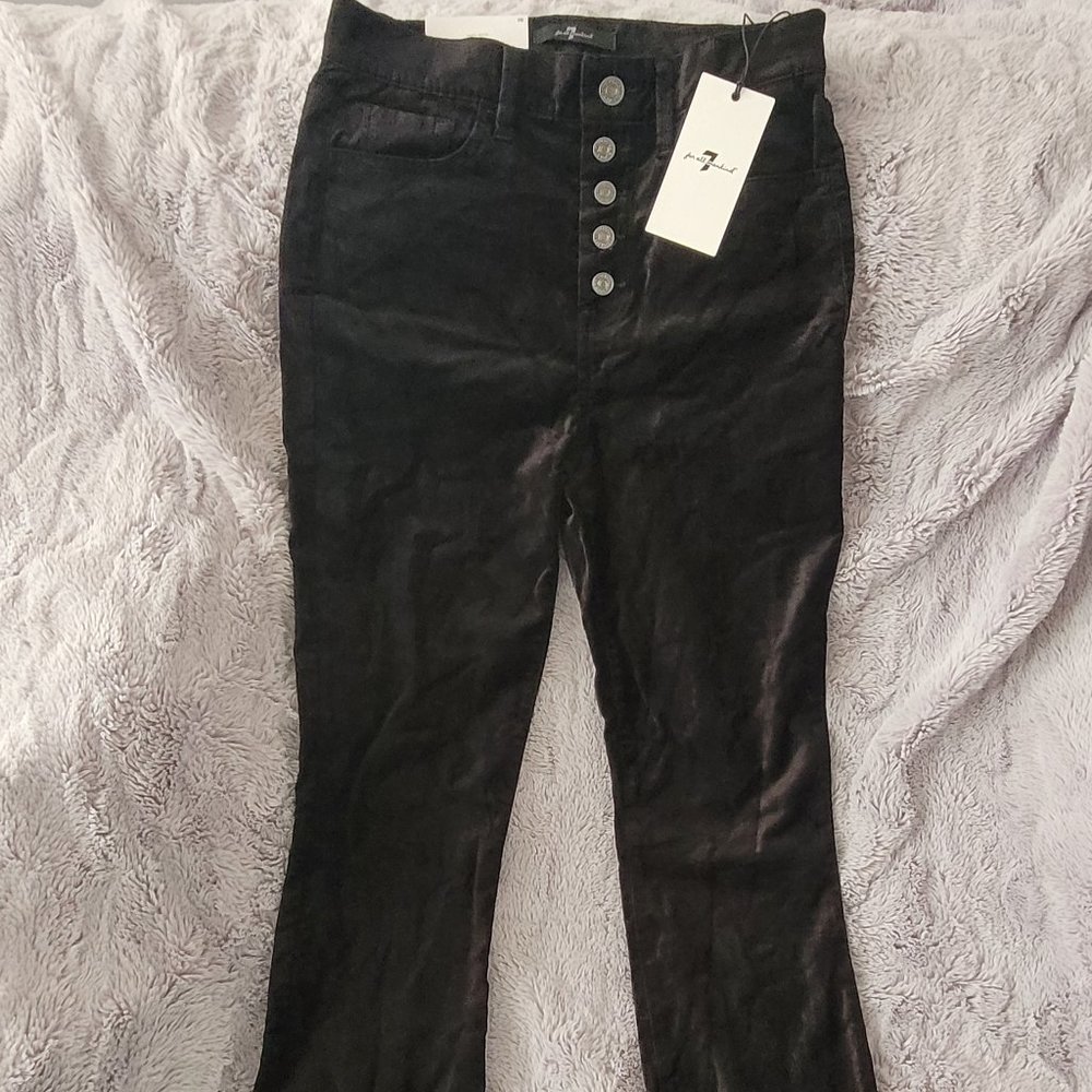 7 Jeans: Black Velvet Skinny's! High Wasted. Size 26. Brand New with Tags. - Picture 3 of 5